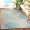 Homeroots 5 x 7 ft. Teal Fern Leaves Indoor & Outdoor Area Rug 396107 - alternate 5
